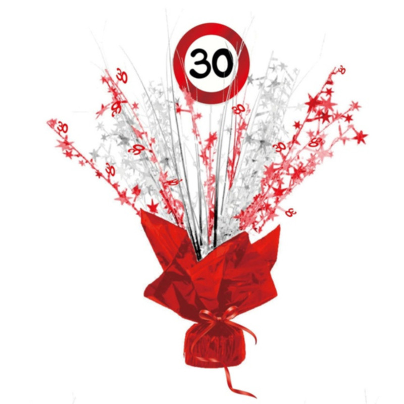 Udo Schmidt Glitzer Tischdeko 30 Verkehrsschild 40 cm aus Kunststoff festliche Tischdekoration zum 30. Geburtstag